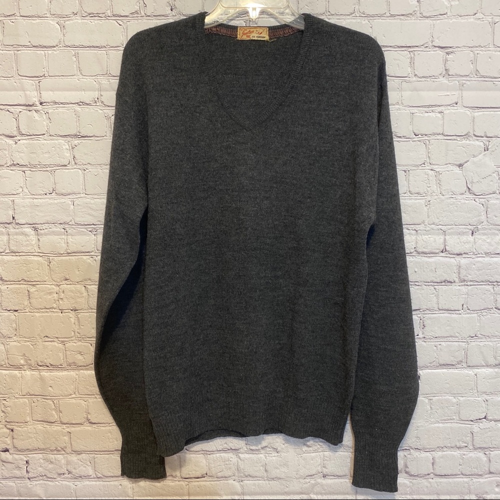 Vintage Jantzen 42 Long V Neck Wool Blend Sweater
